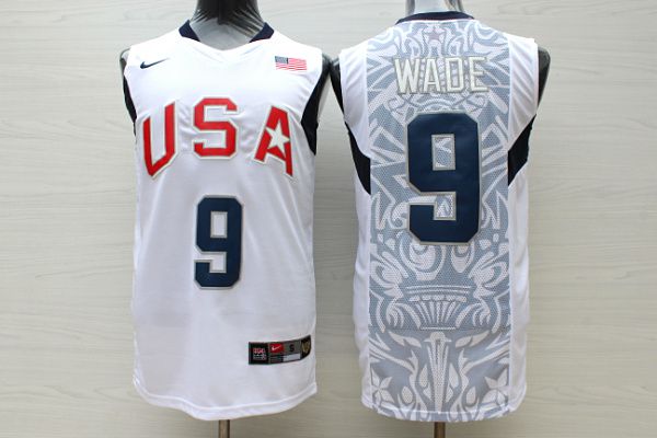Men USA #9 Wade WhiteStitched Nike NBA Jersey->more jerseys->NBA Jersey